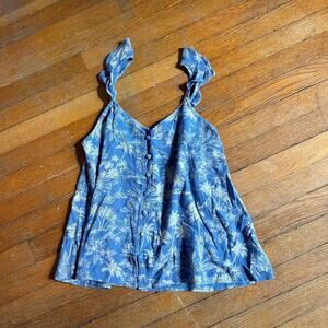 American Eagle NWT Blouse Button Down Hawaiian Print